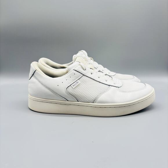 Kizik Shoes Mens 9.5 White Leather Oslo Mesh HandsFree Slip On Low Top Sneakers - Picture 1 of 11